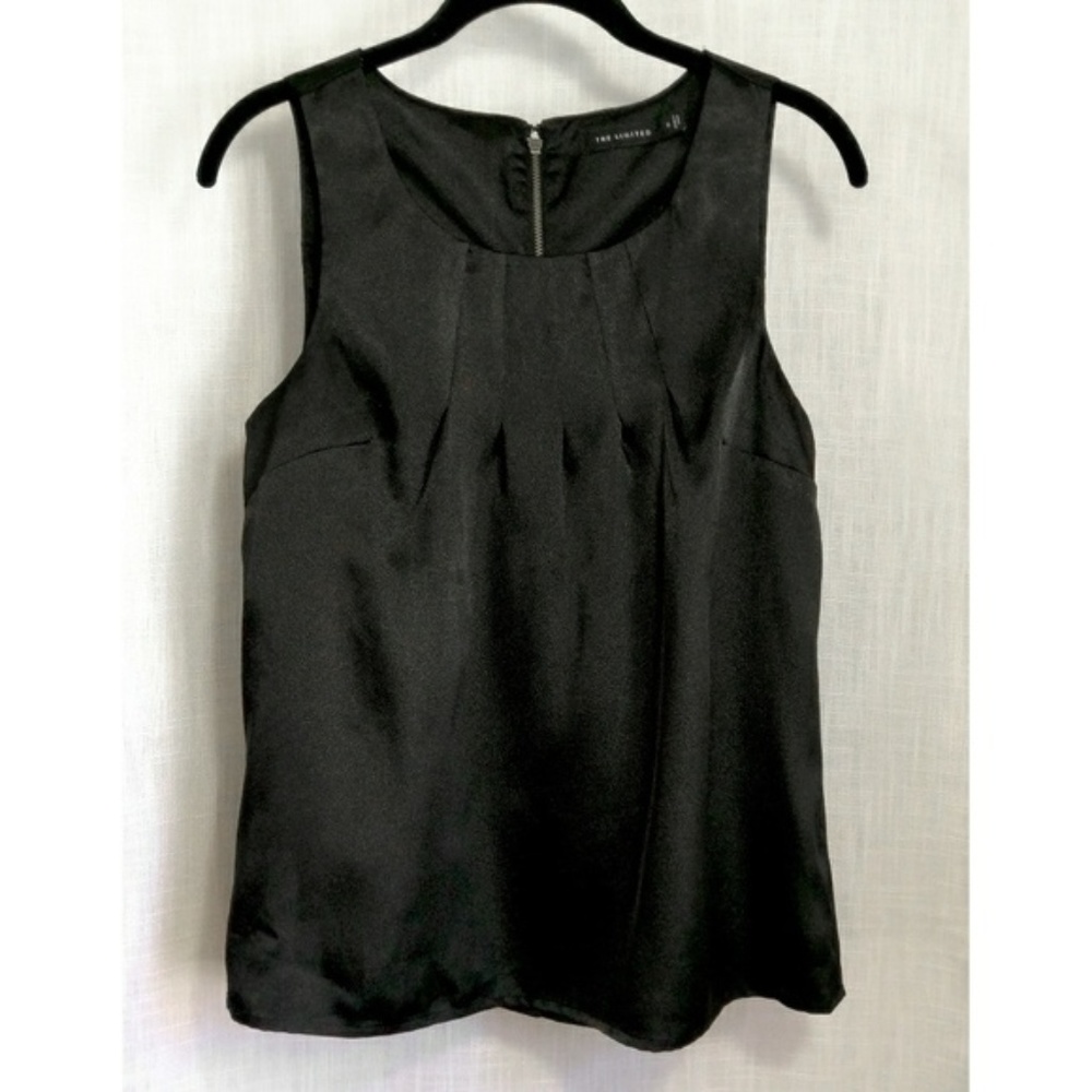 The Limited Black Exposed Zipper Sleeveless Blouse